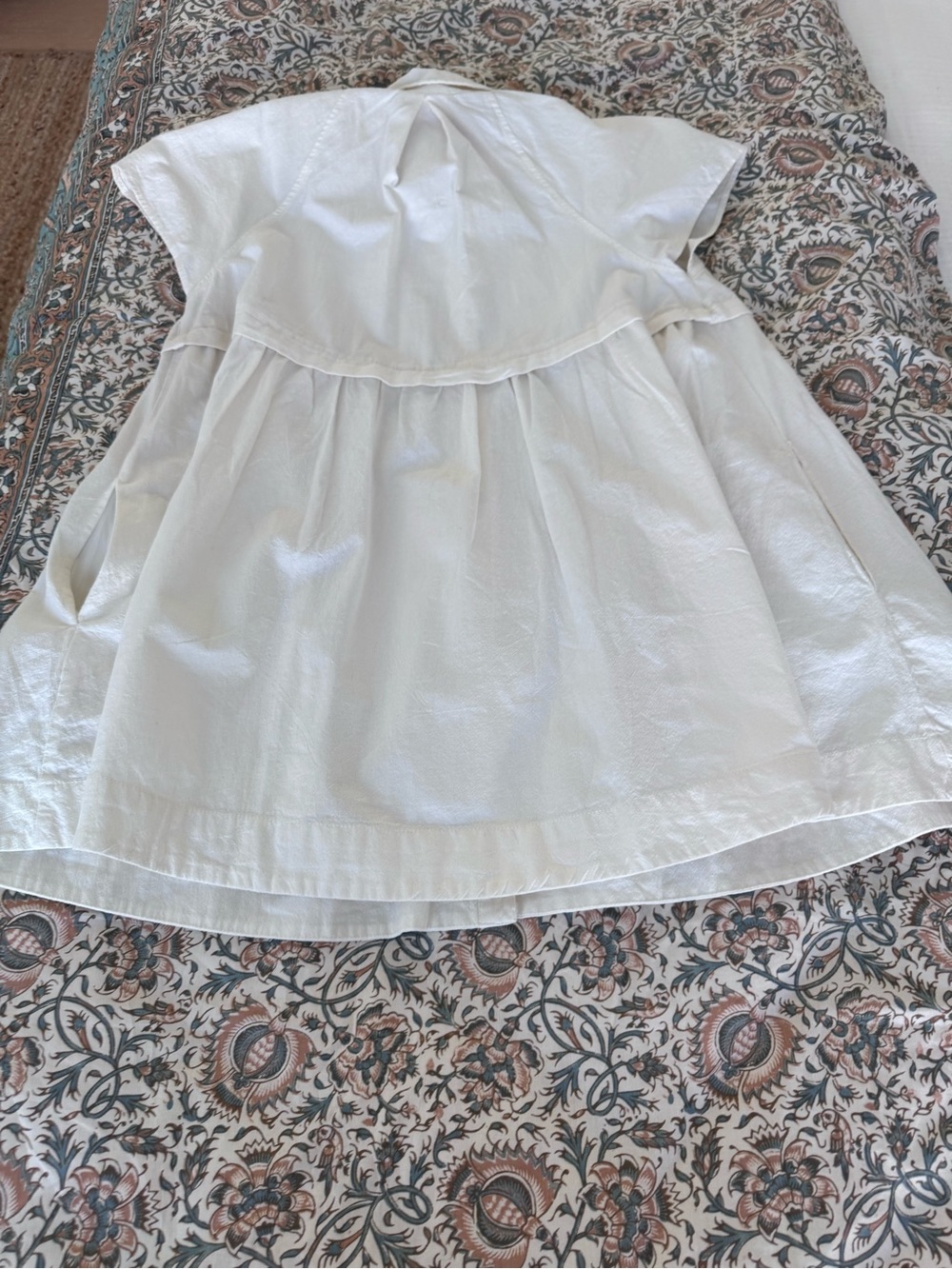 Free People Light Ivory Textured Button-Front Top/Tunic/Dress - Picture 6 of 8